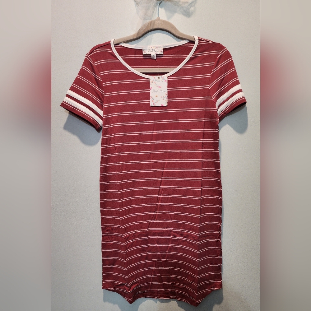 Pink Rose T-shirt Dress